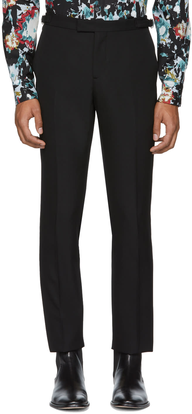 Editions M.r Black Wool Smoking Trousers