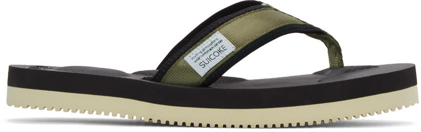 Suicoke Green Tono V2 Flip Flop Sandals