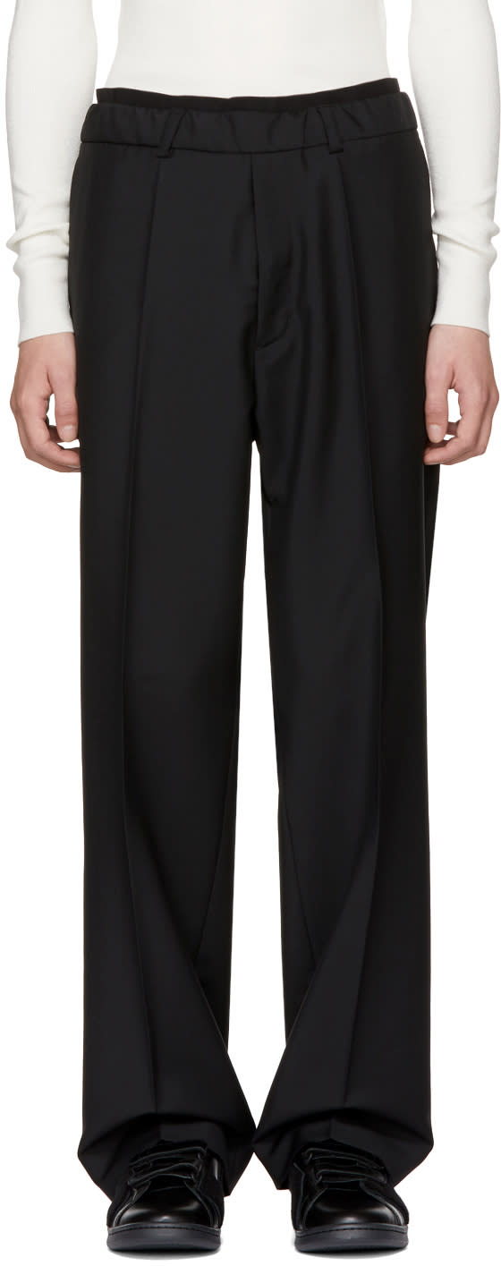 Ports 1961 Black Casual Drawstring Trousers