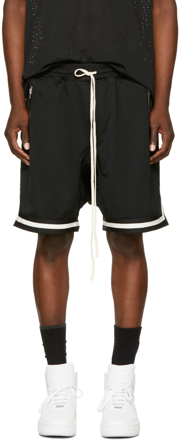Fear Of God Black Dropped Mesh Lounge Shorts