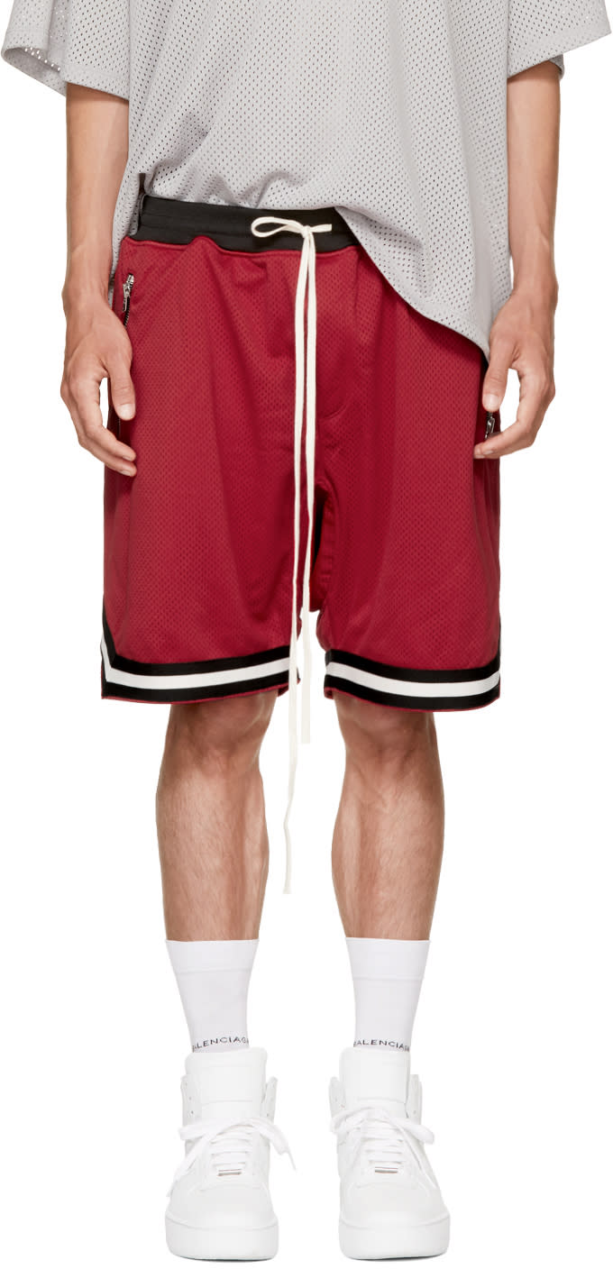 Fear Of God Red Mesh Drop Crotch Shorts