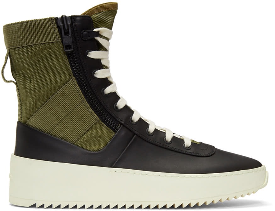 Fear Of God Black and Green Jungle High-top Sneakers