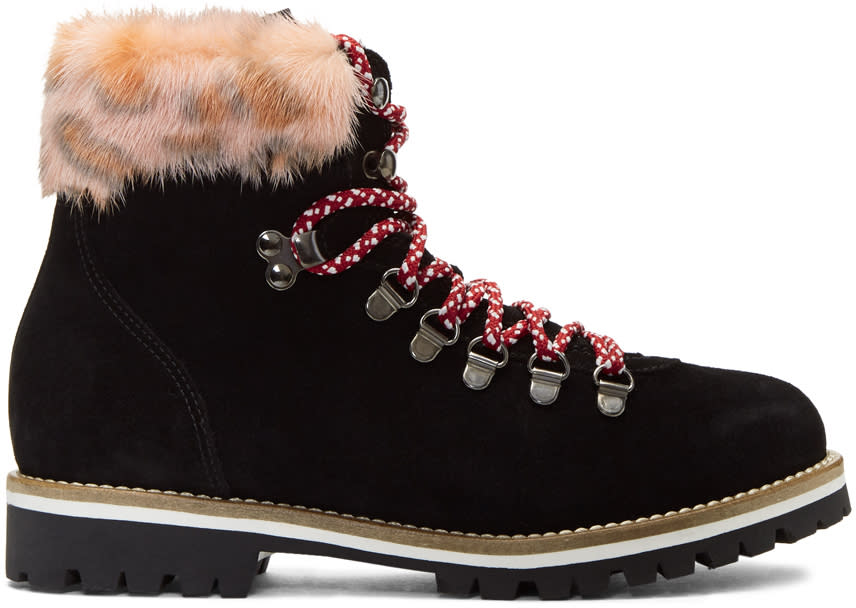 Mr and Mrs Italy Black and Pink Pedule Boots