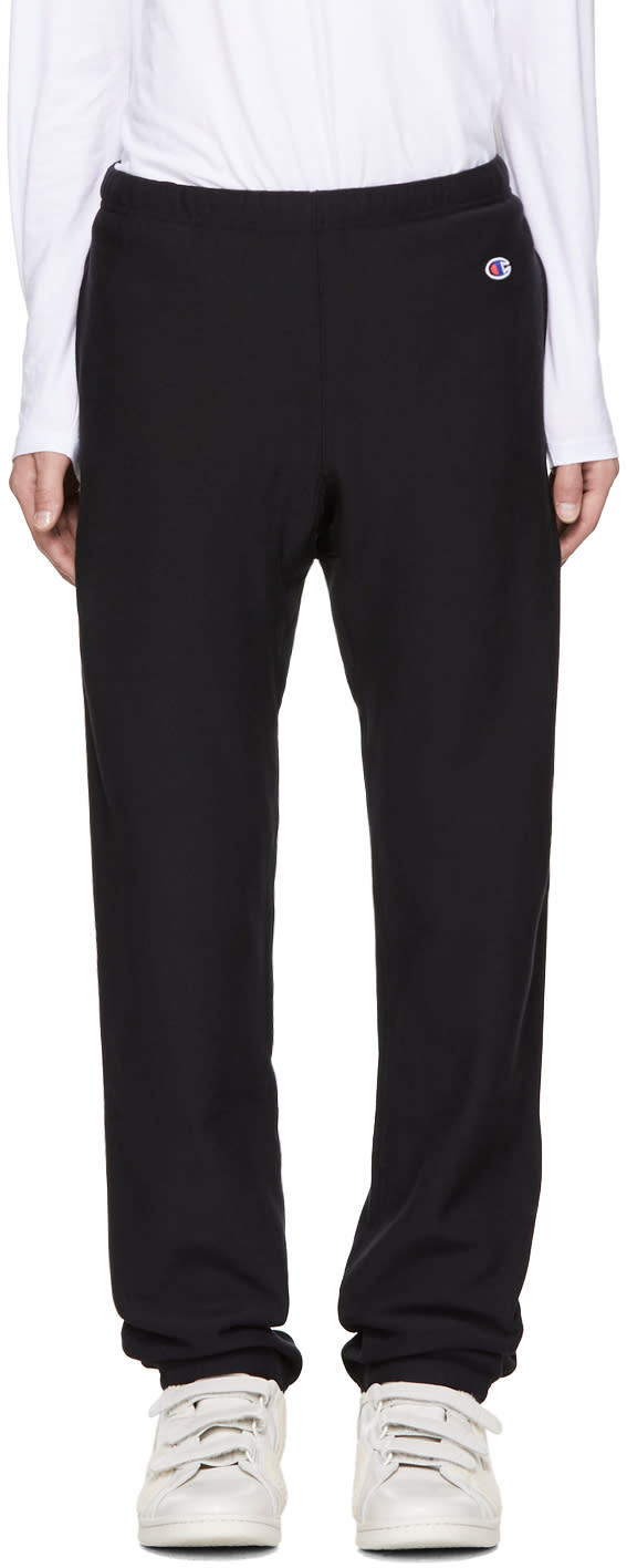 Champion Reverse Weave Black Small Logo Lounge Pants