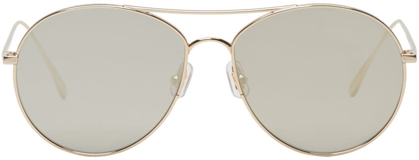 Gentle Monster Gold Ranny Ring Aviator Sunglasses