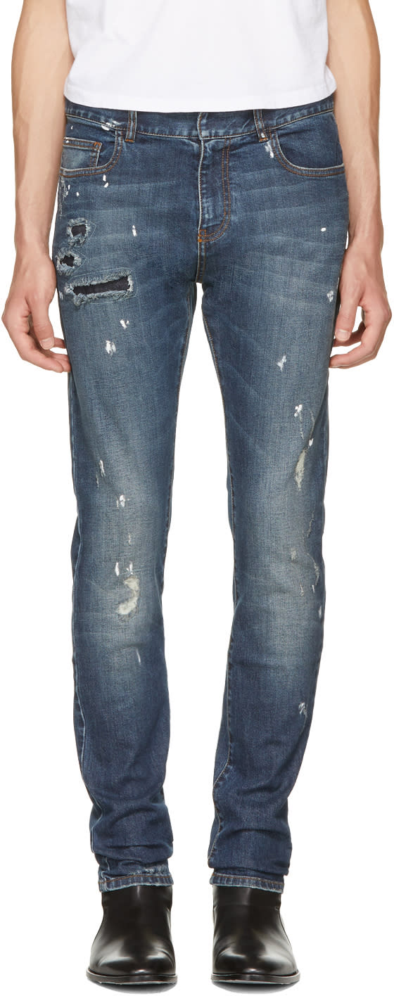 Faith Connexion Indigo Destroyed Slim Jeans