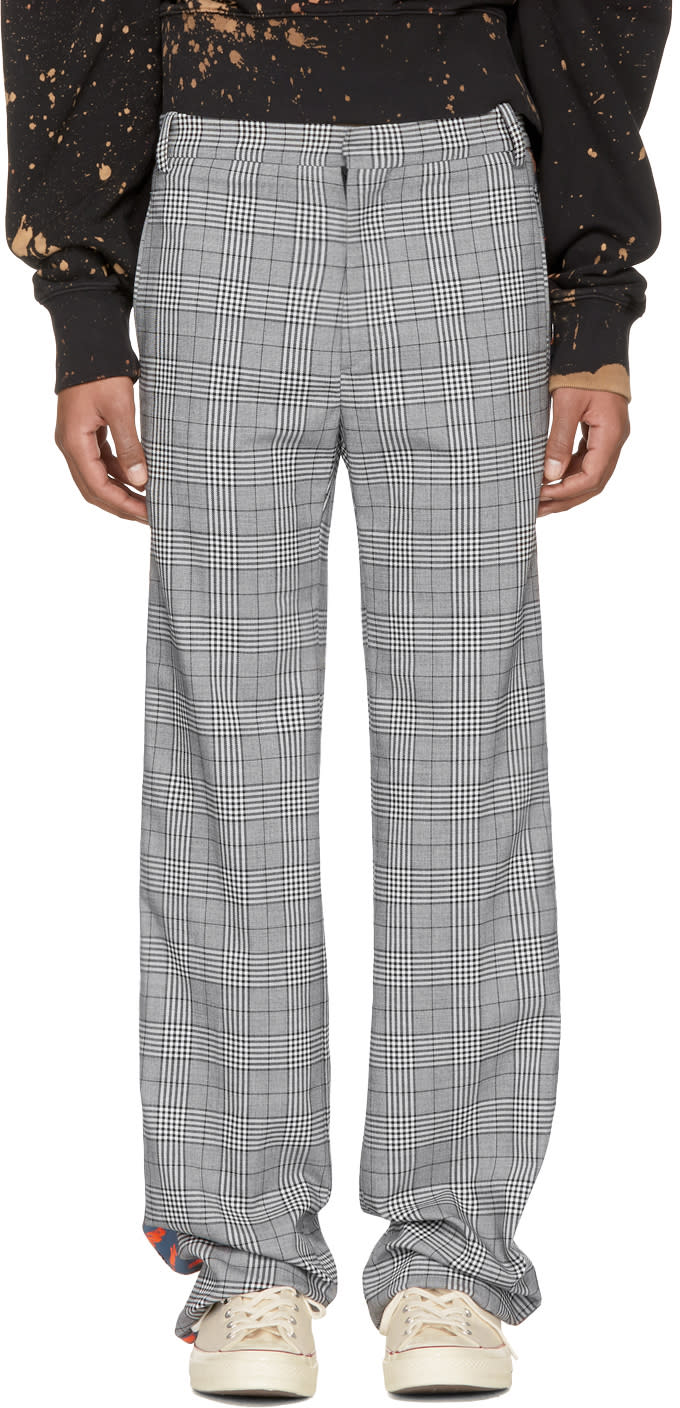 Faith Connexion Grey Kappa Edition Check Trousers