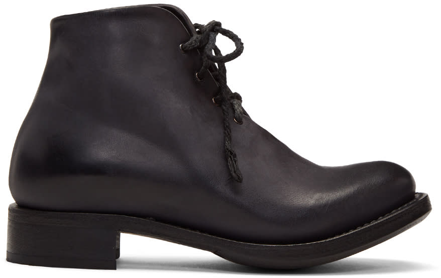 Cherevichkiotvichki Black Nubuck One-piece Goodyear Boots