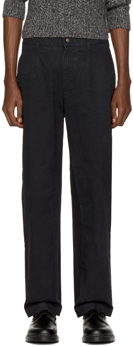 Noah Nyc Black Single Pleat Chinos
