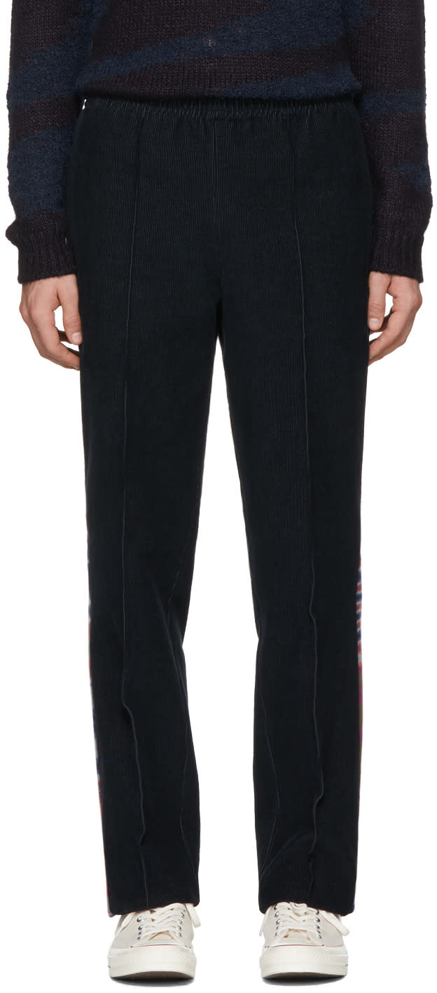 Missoni Navy Corduroy Side Band Trousers
