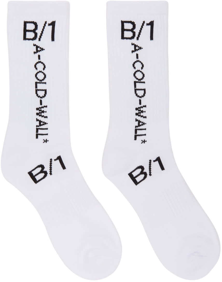 A-cold-wall* White Logo Socks