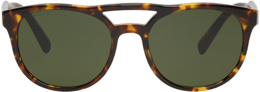 Prada Tortoiseshell Double Bridge Sunglasses