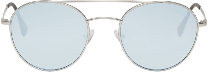 Prada Silver Round Sunglasses