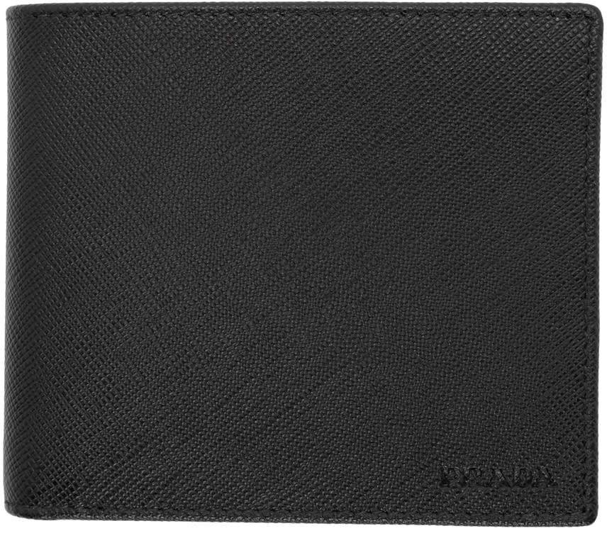 Prada Black Leather Bifold Wallet