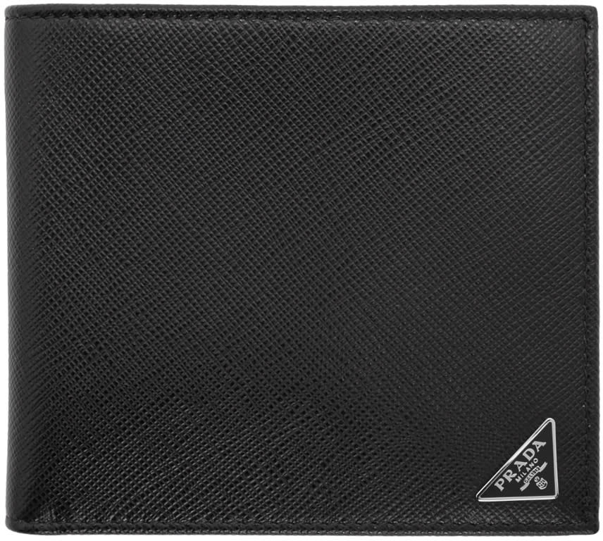 Prada Black Triangle Logo Wallet
