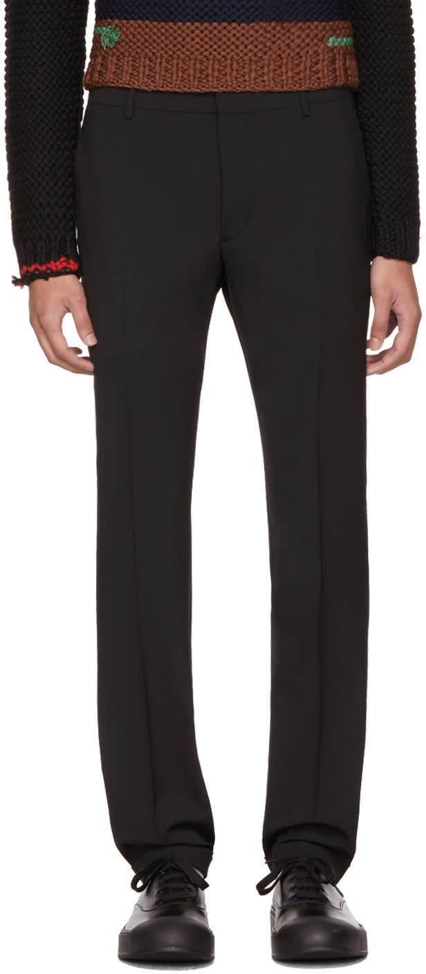 Prada Black Tela Bi-stretch Cuffed Trousers