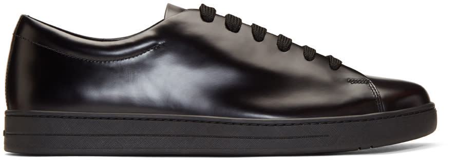 Prada Black Leather Sneakers