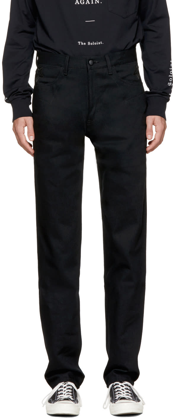 Takahiromiyashita Thesoloist. Black Lone Star Loose Jeans