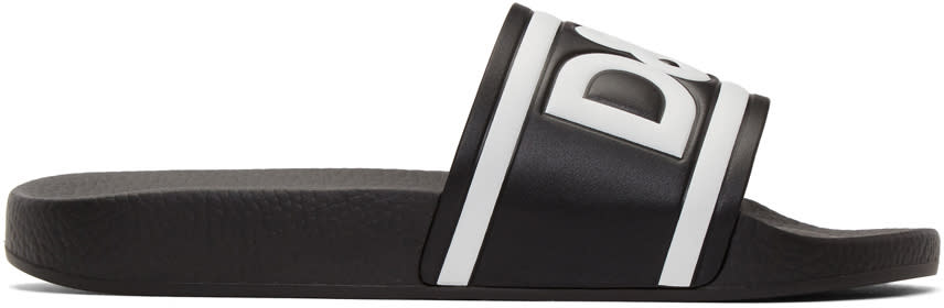 Dolce and Gabbana Black Logo Slides