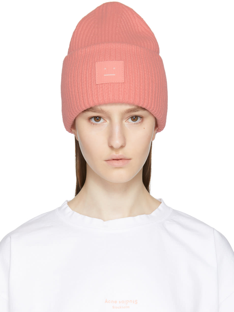 Acne Studios Pink Pansy S Face Beanie