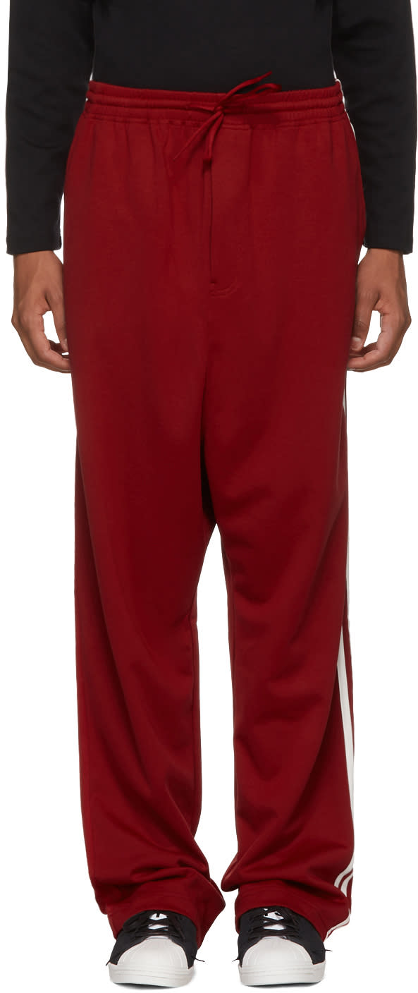 Y-3 Red Logo 3-stripes Wide Lounge Pants