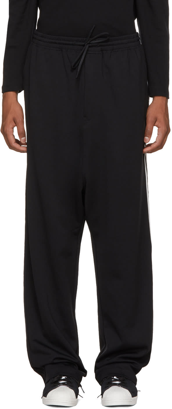Y-3 Black Logo 3-stripes Wide Lounge Pants