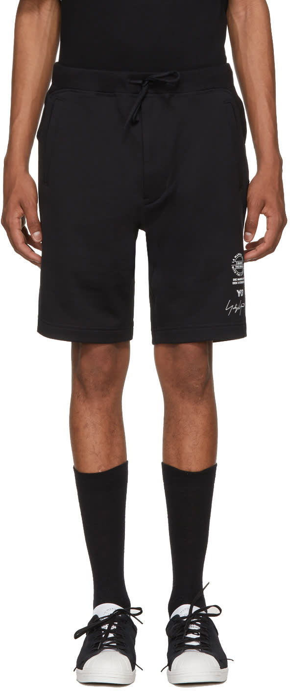 Y-3 Black Logo Graphic Shorts
