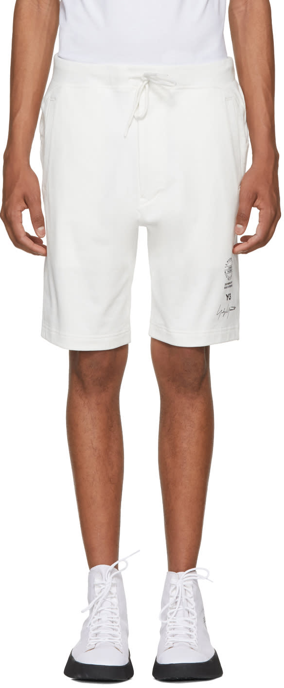 Y-3 White Logo Graphic Shorts