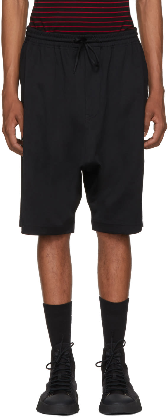 Y-3 Black Logo 3-stripes Shorts