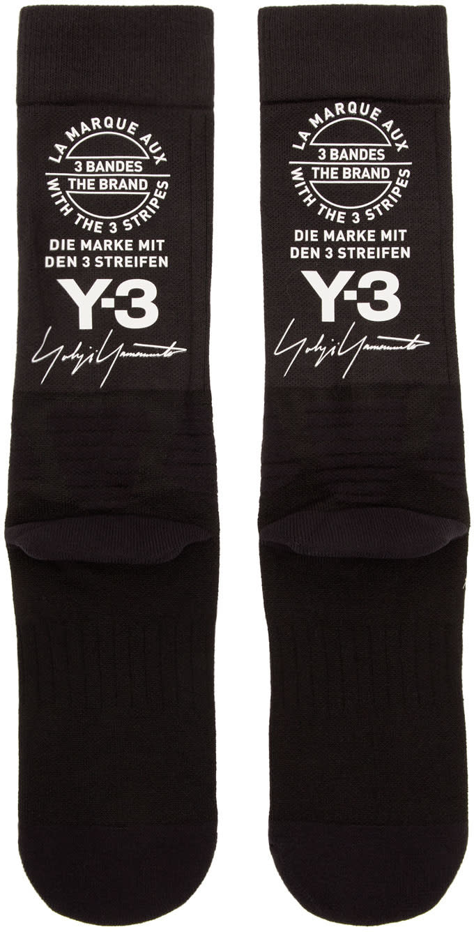 Y-3 Black Logo Tube Socks