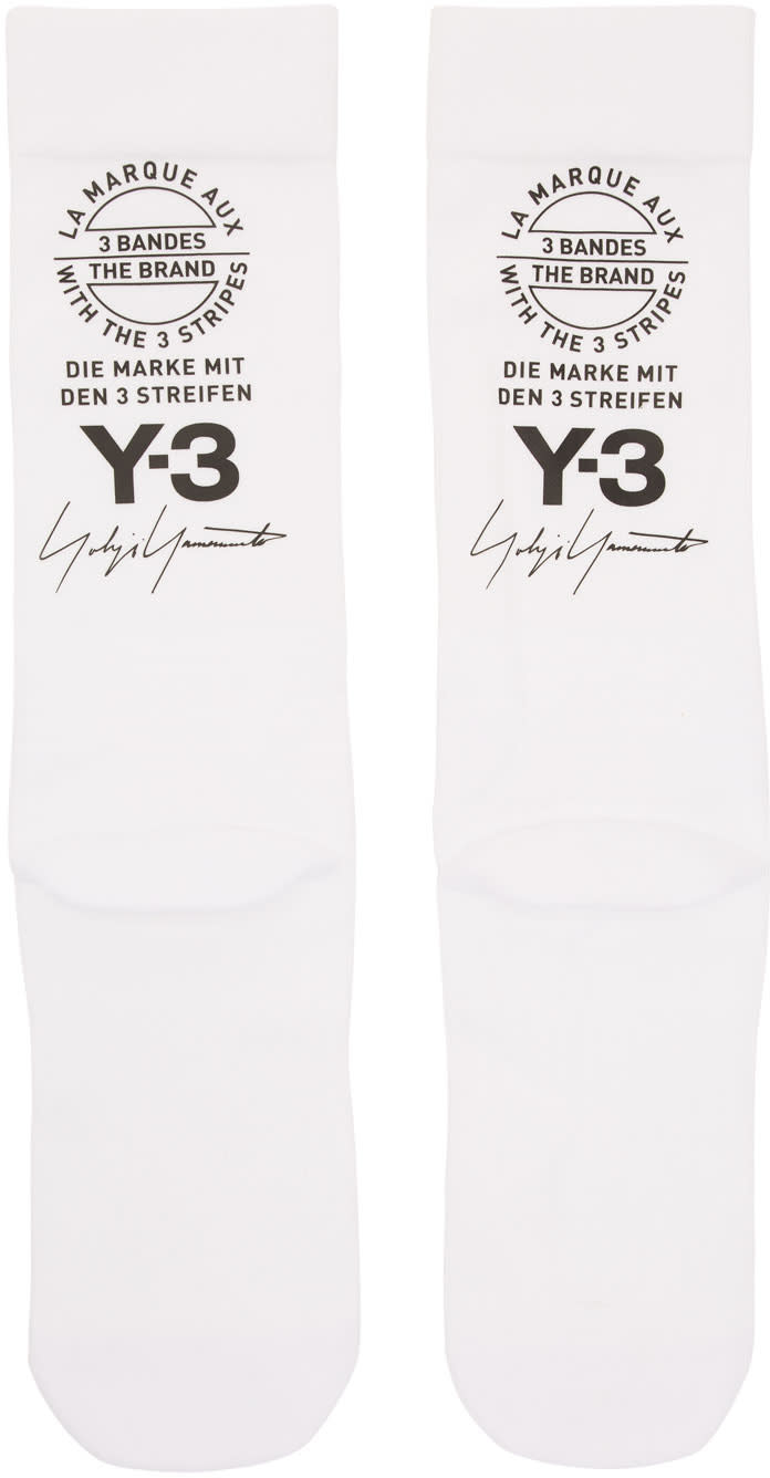 Y-3 White Logo Tube Socks
