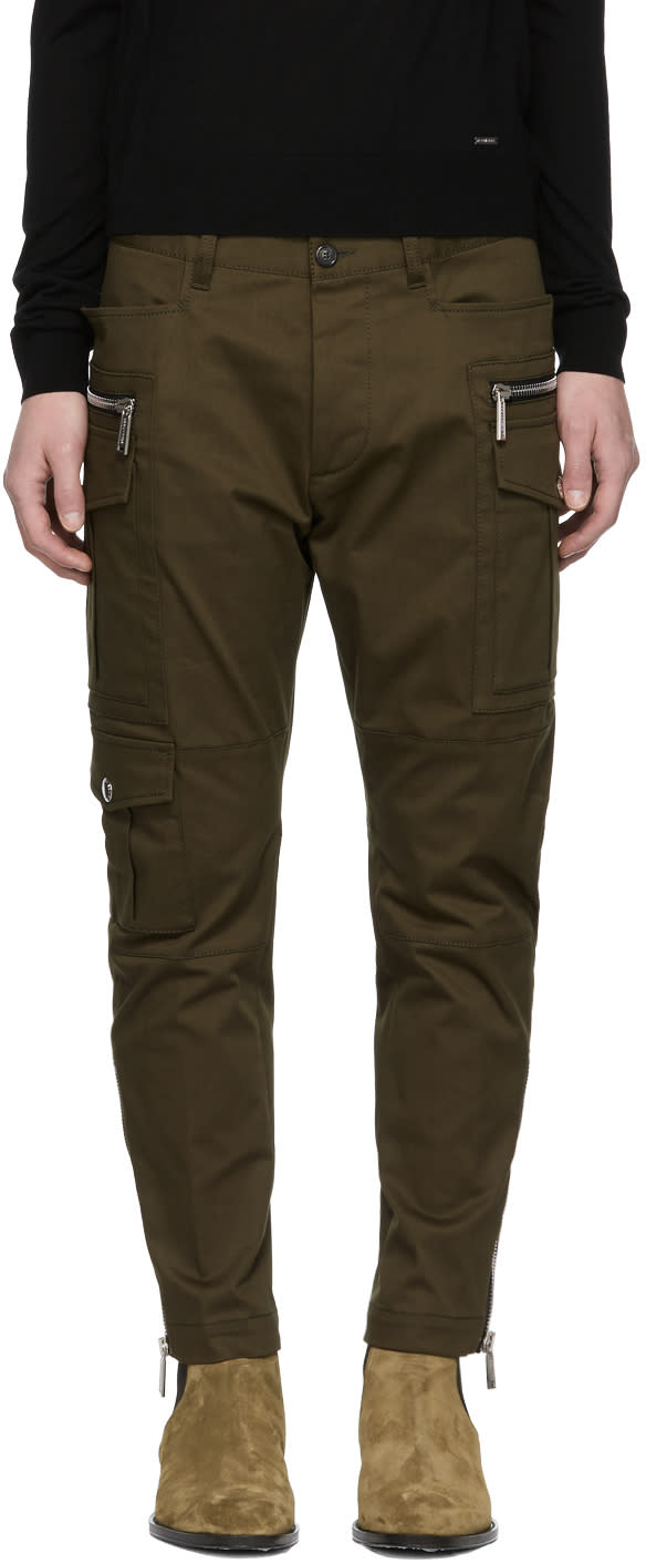 Dsquared2 Green Sexy Safari Cargo Pants