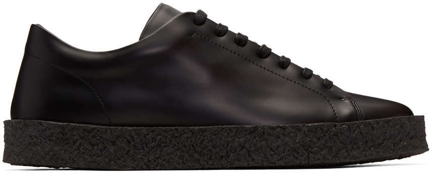 Jil Sander Black Leather Sneakers