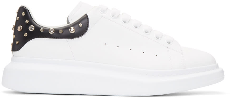 Alexander Mcqueen White and Black Studded Oversized Sneakers