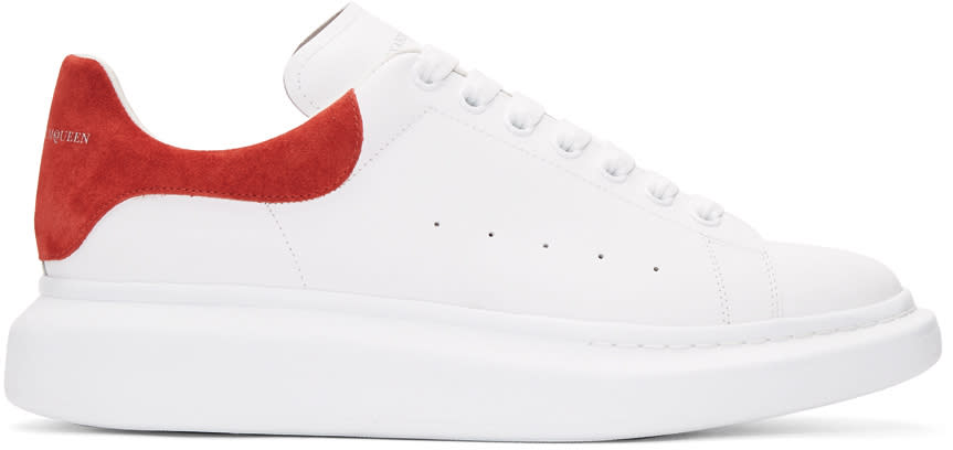 Alexander Mcqueen White and Red Oversized Sneakers