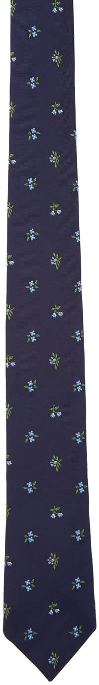 Paul Smith Navy Floral Blade Tie