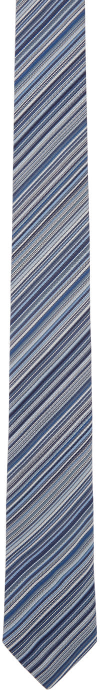 Paul Smith Navy Striped Blade Tie