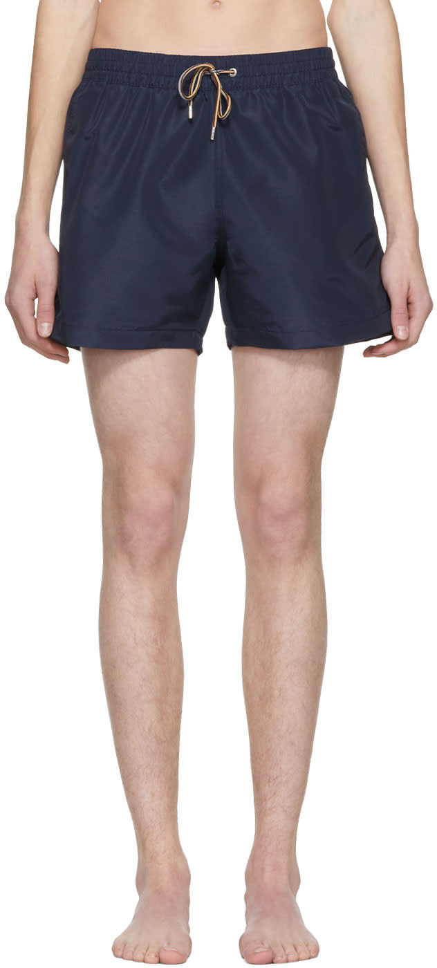 Paul Smith Navy Classic Solid Swim Shorts