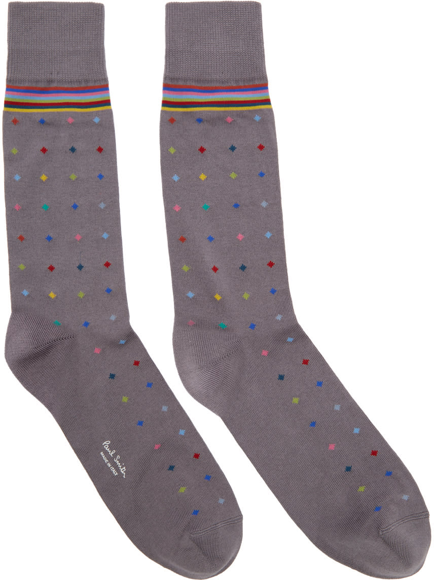 Paul Smith Grey Pin Dot Socks