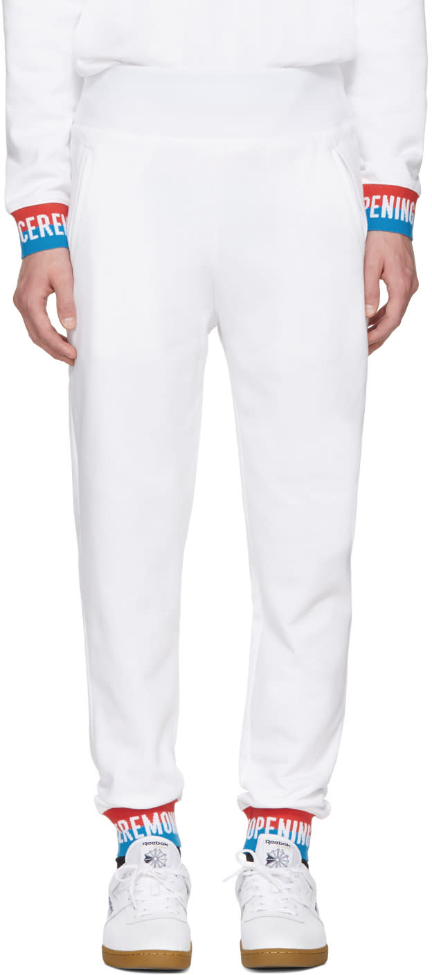 Opening Ceremony White Elastic Logo Lounge Pants