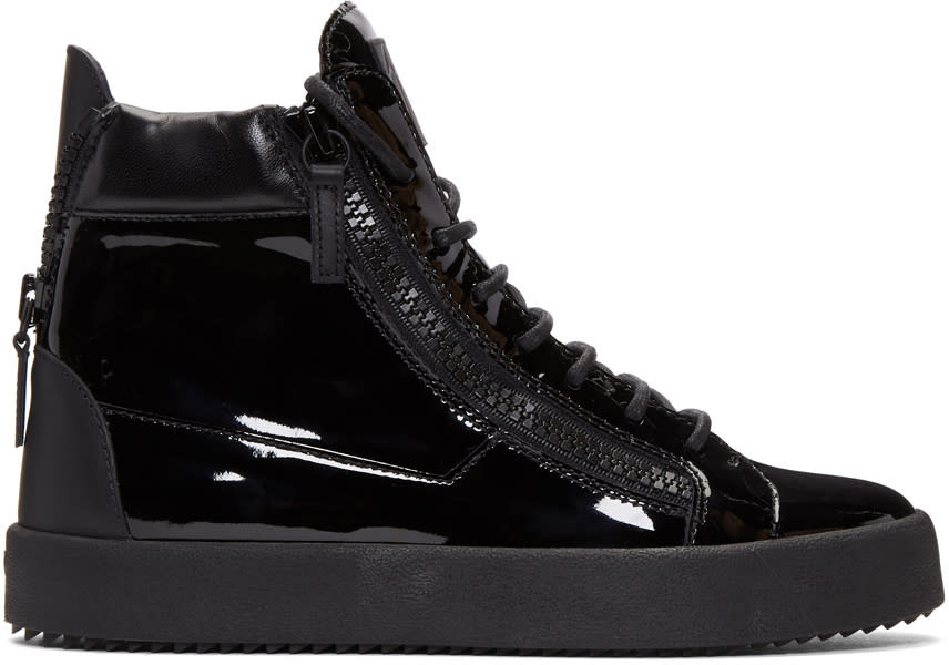 Giuseppe Zanotti Black Patent May London High-top Sneakers
