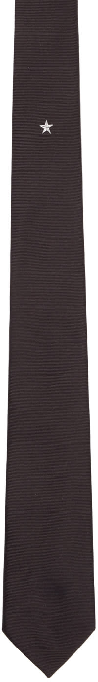 Givenchy Black and White Single Star Tie