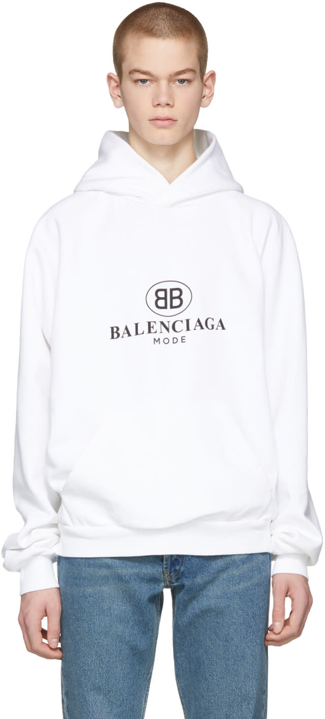 Balenciaga White bb Mode Hoodie