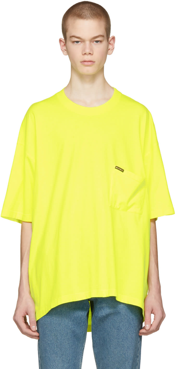 Balenciaga Yellow Oversized Droopy T Shirt