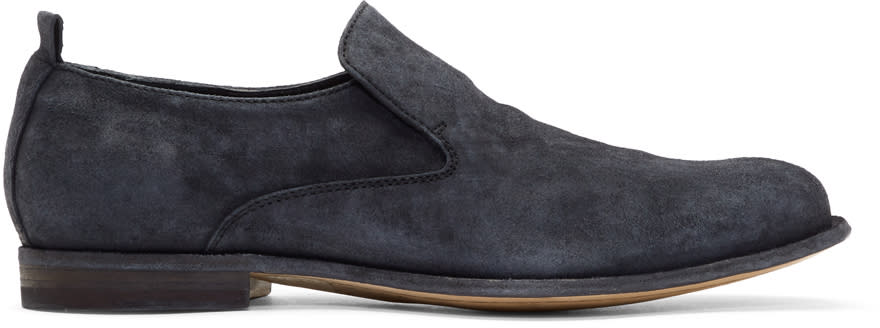 Officine Creative Black Suede Mono 7 Loafers