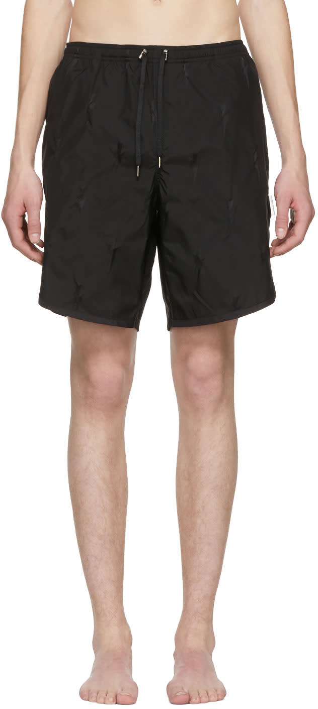 Neil Barrett Black Thunderbolt Swim Shorts