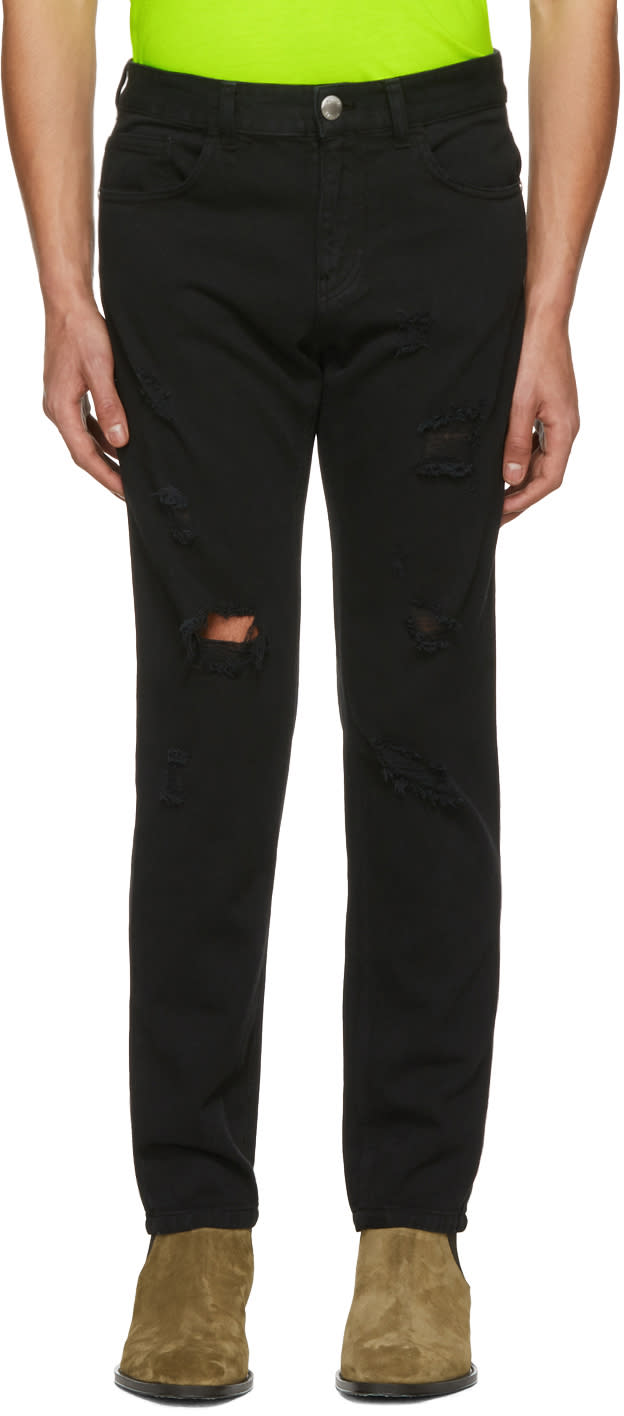Versus Black Distressed Jeans