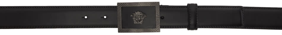 Versace Black Square Medusa Belt