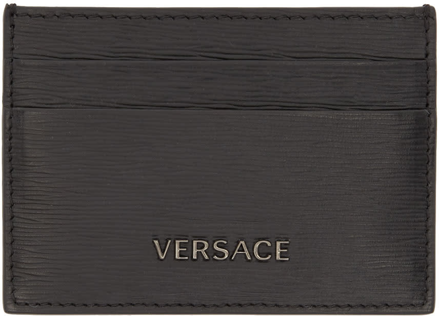 Versace Black Logo Card Holder