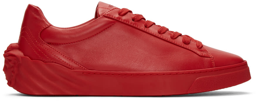 Versace Red Back Medusa Head Sneakers